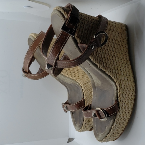 Prada Brown Wedge Sandals - Picture 2 of 16